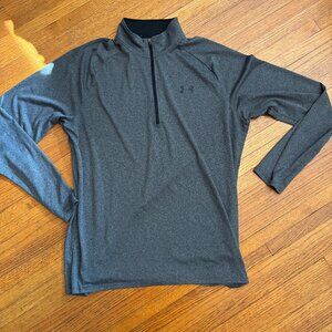 Under Armour Gray Athletic Quarter-Zip Longsleeve Pullover | Adult | Size Large